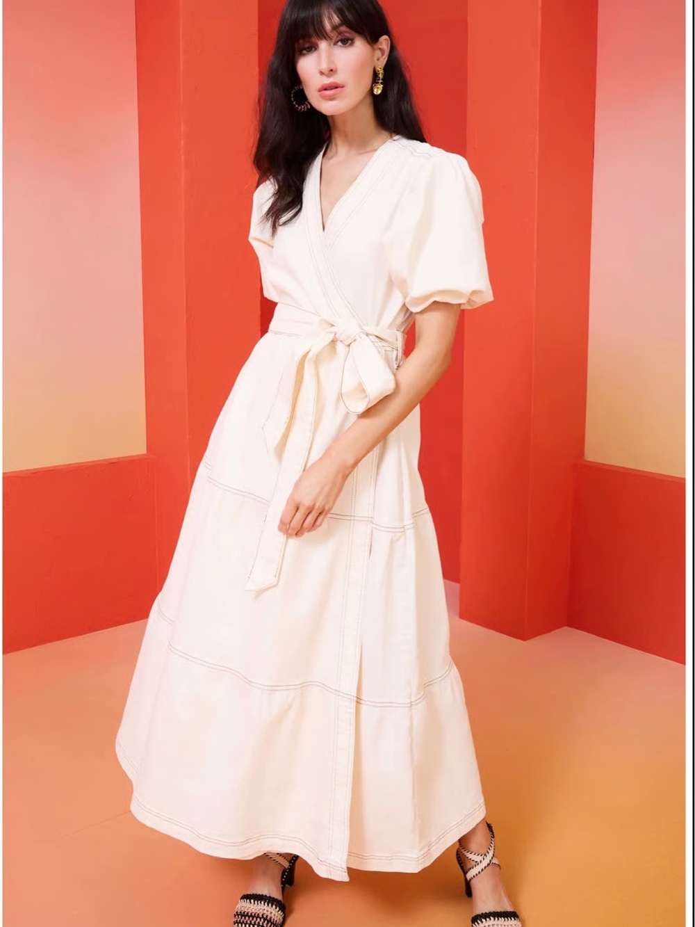 Marie Oliver Cream Denim Dress
